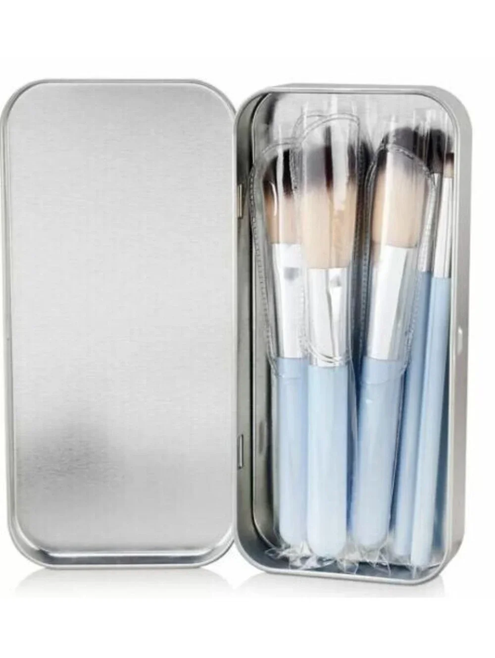 6pc Makeup Brush Set w/ Tin Case + 3Pc Makeup Brush Cleaner & Holder Set